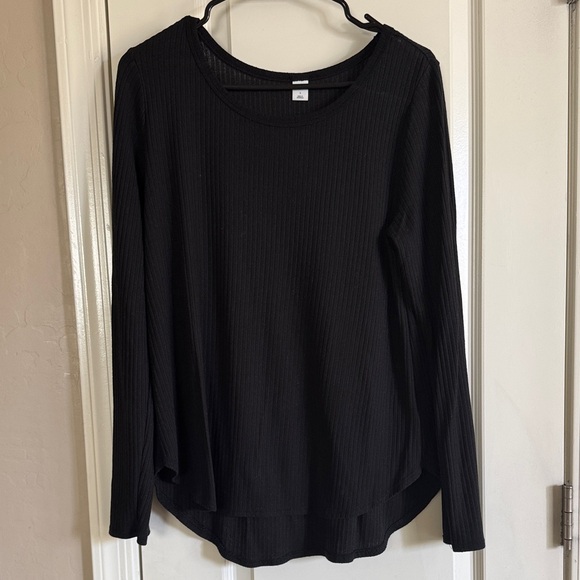 Old Navy Tops - Old Navy Classic Black Ribbed Long Sleeve Top / G35